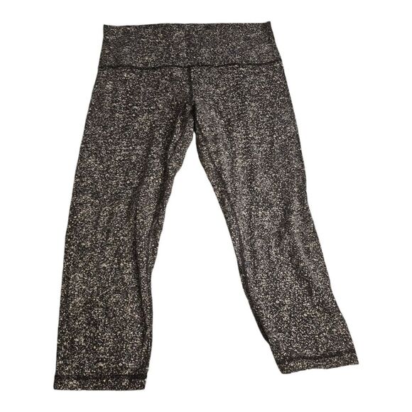 Lululemon Women's Leggings Size 12 Black Dots/Speckled Hi Rise